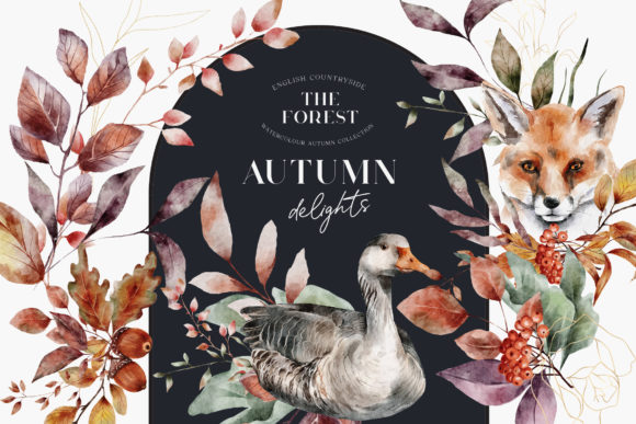 Autumn Watercolor Arrangements PNG