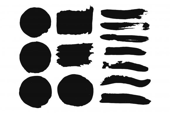 Black Watercolor Brush Strokes or Splash Illustrations