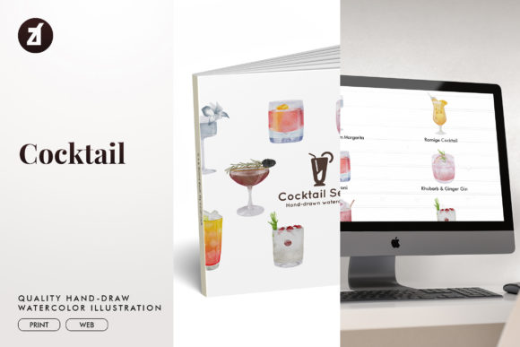 Cocktail Set9 Watercolor Illustration