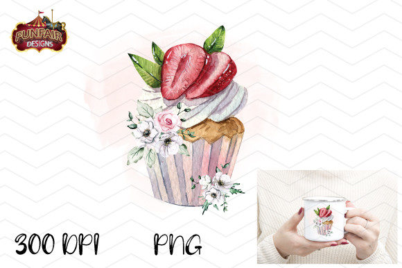 Cupcake, Watercolor Clipart