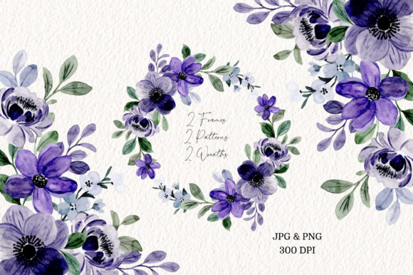 Digital Clipart Floral Watercolor Part28 Illustrations