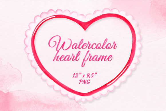 Pink Watercolor Heart Frame Clipart