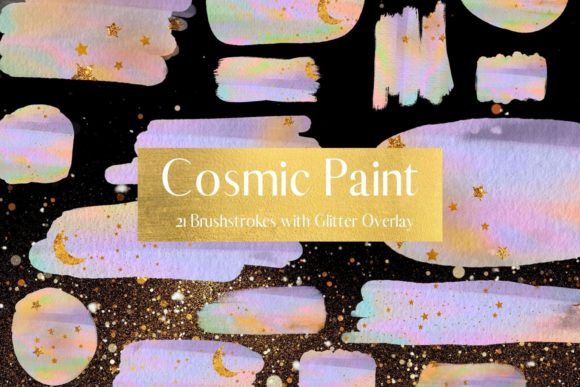 Rainbow Watercolour and Glitter Paint Illustrations