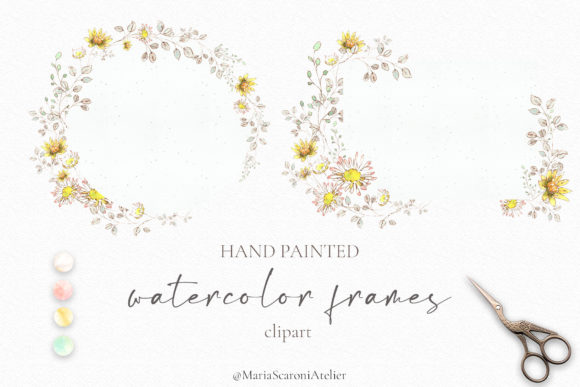Romantic Watercolor Floral Frames