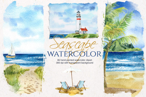 Seascape Watercolor Illustrations