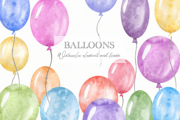 Watercolor Balloons Clipart
