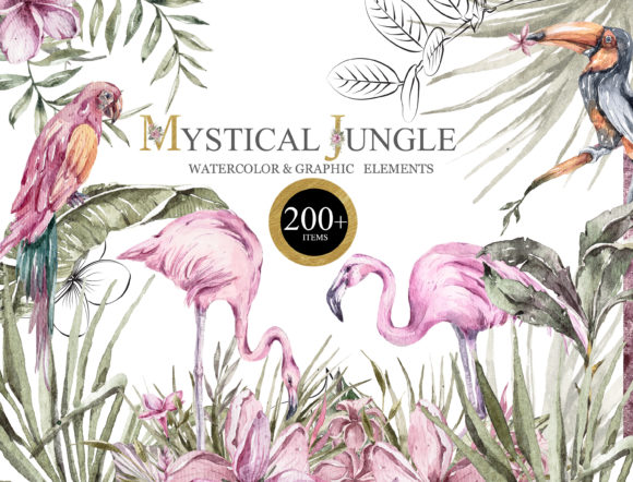 Watercolor Tropical Collection 200 Items
